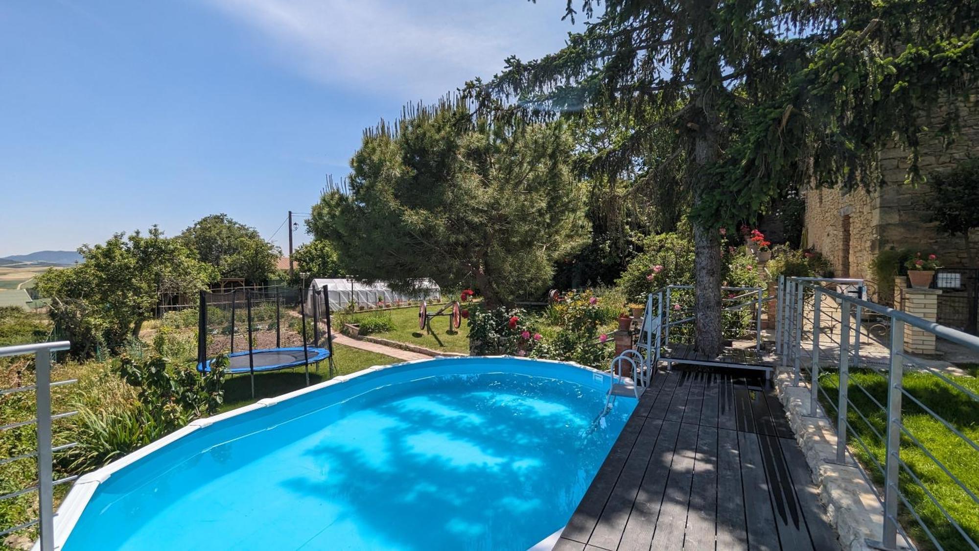 Azcona Casa Albaitar Con Piscina Y Sala De Juegos מראה חיצוני תמונה